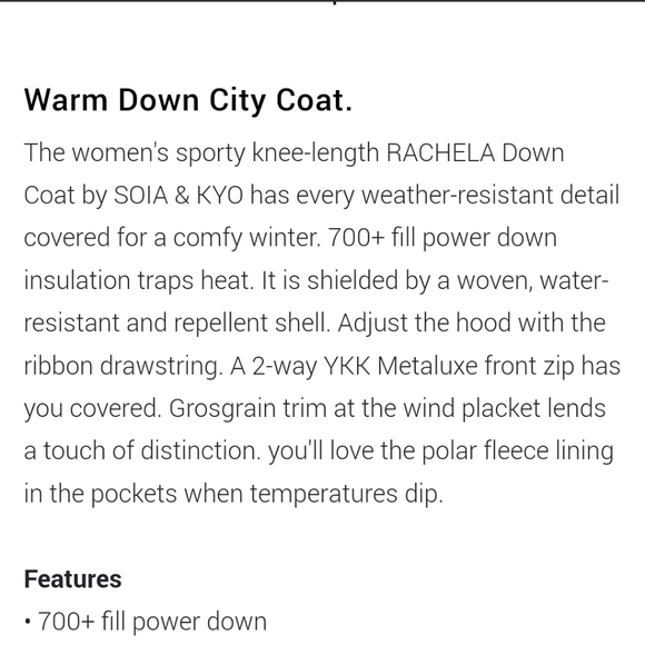 Soia Kyo Rachela Down Coat Size Small - Picture 9 of 13